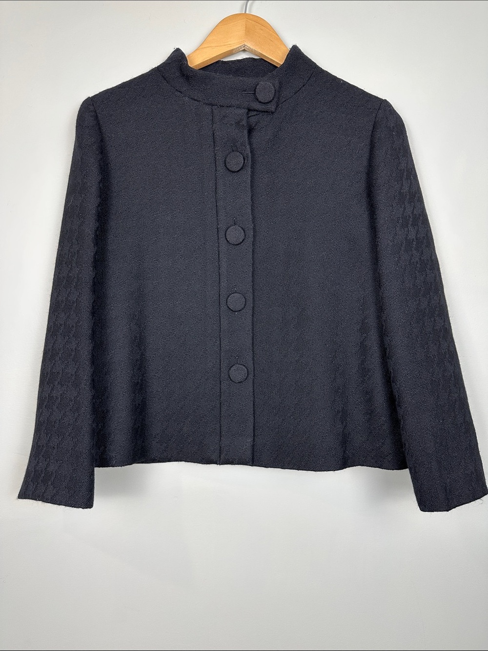 103. Teenflo 100% wool Canada black blazer jacket minimalist